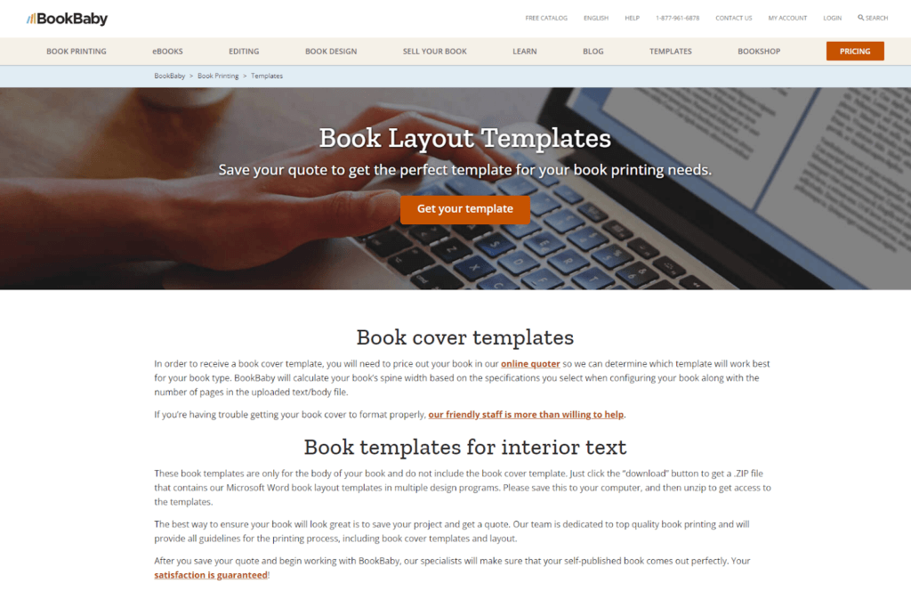 BookBaby Free and Paid Book Templates