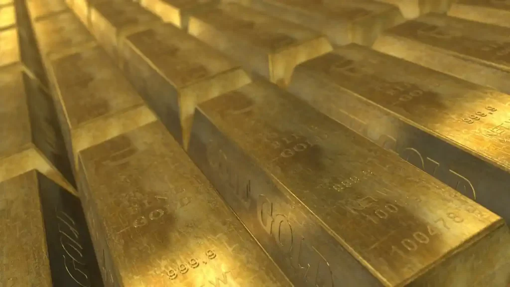 a lot of gold bars